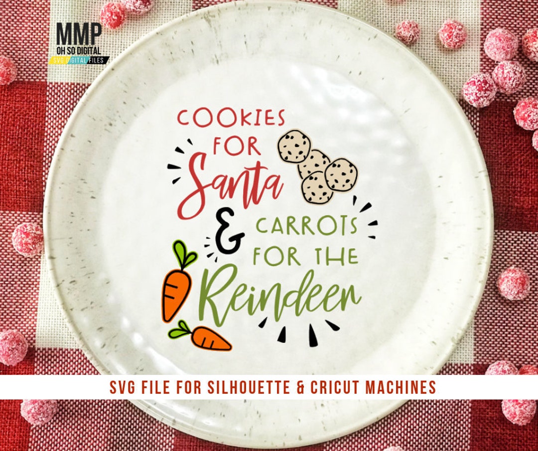 Santa Plate SVG, Cookies for Santa SVG, Santa Cookie Plate, Christmas ...