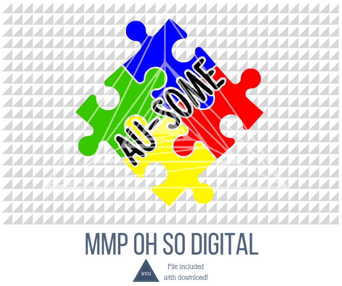 Autism SVG Awesome Puzzle Piece SVG Awareness SVG - Etsy