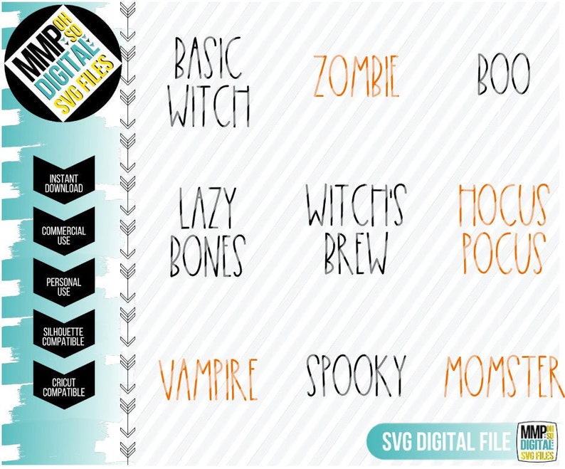 Download Halloween Words SVG Rae Dunn Halloween Momster Basic Witch ...