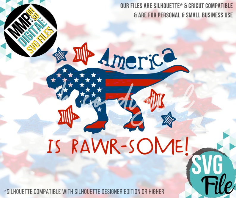 America is Rawrsome SVG 4th of July SVG USA Shirt Dinosaur ...