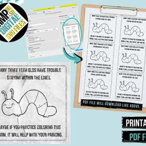 Bad Parking Notes, Printable Parking Notes, PDF File, Parking Cards ...