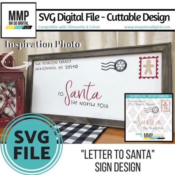 Download Letter To Santa Svg Santa Letter Svg Santa Mail Sign Etsy PSD Mockup Templates