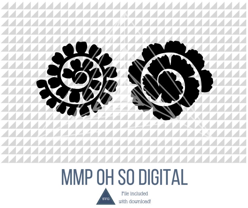 Download Rolled Flower Template Svg Cardstock Flower Bundle Paper Etsy
