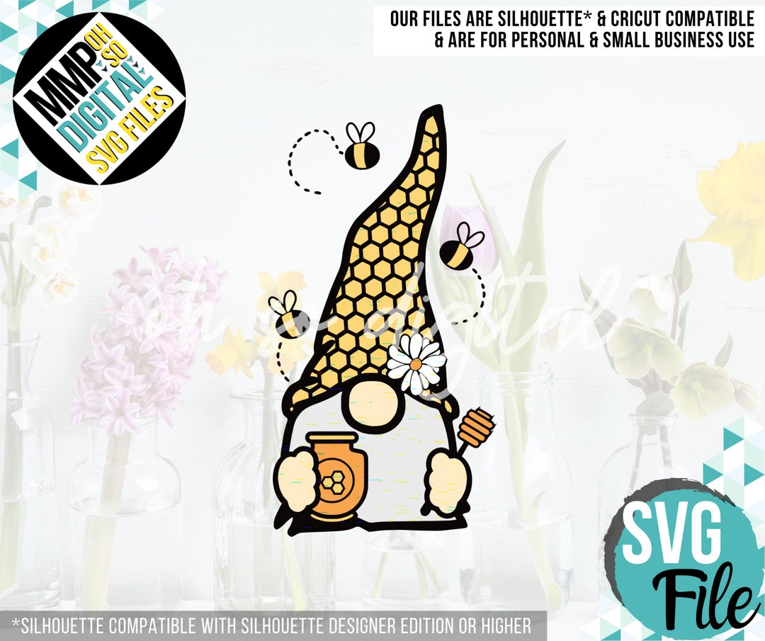 Honey Bee Gnome SVG, Bee Gnome SVG, Honeycomb, Spring Decor, Gnome Svg ...