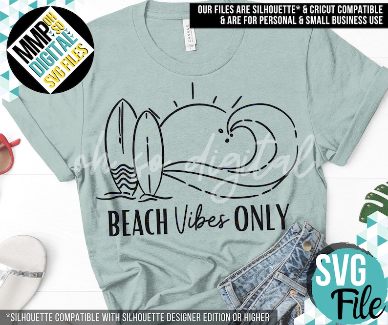 Download Beach Vibes Only SVG Summer Svg Tropical Surfboard SVG | Etsy