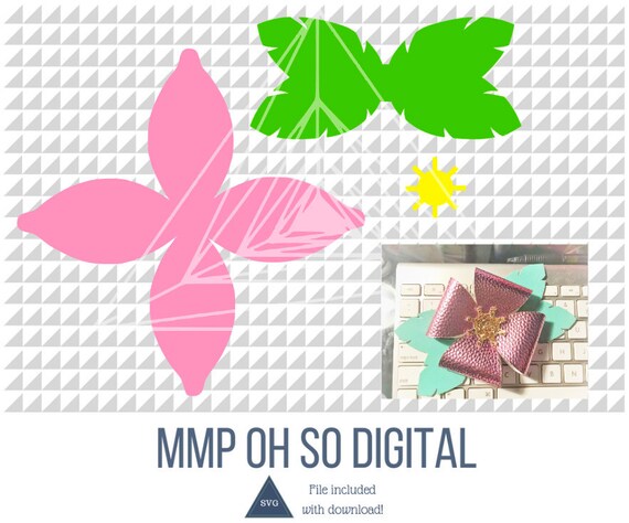 Download Free Faux Leather Bow Template Svg Flower Bow Cut File Floral Etsy SVG Cut Files