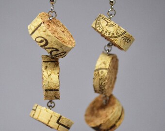 Upcycled 3 Tiered Cork Earrings