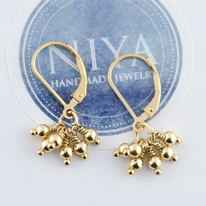 14K Gold Filled Leverback Earrings, Small Drop Earrings, Everyday Dangle Earrings,  Simple Minimalist Jewelry