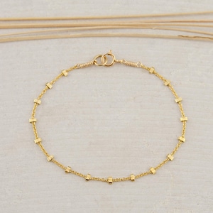 Dainty Gold Chain Bracelet, Satellite Bracelet, Simple Gold Chain Bracelet, Thin Chain Bracelet, Bracelet for Her Women, Layering Bracelet