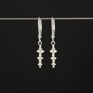 Dainty Silver Lever-Back Earrings, Lightweight Silver Earrings, Sterling Silver Earrings, Everyday Earrings, Minimalist Jewelry Gift for Her