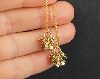 Gold Tassel Threader Earrings • Long Gold Chain Earrings • Gold Filled Threaders • 14K Gold Filled Threaders • Long Dangle Earring