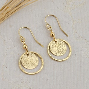 Delicate Gold Circle Disc Earrings, Everyday Gold Earrings, Textured  Earrings, Lightweight Gold Earrings, Gold Filled Jewelry Gift for Her