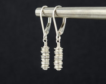 Dainty Silver Lever-back Earrings, Small Silver Earrings, Silver Drop Earrings, Everyday Dangle Earrings, Lightweight Earrings, Gift for Her