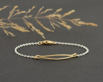Dainty Mixed Metal Bracelet: 14K Gold-Filled & Sterling Silver