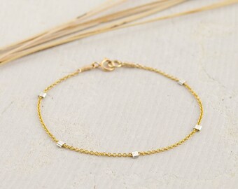 METAL BEAD BRACELET THIN YELLOW METAL BEAD BRACELET THIN YELLOW