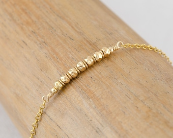 Delicate Gold Filled Beaded Bracelet • Minimalist Gold Bracelet • Everyday Beaded Bracelet • Minimalist Jewelry Gift for Her •Gift for Women