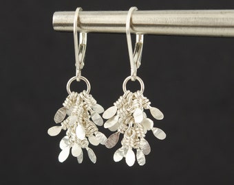 Sterling Silver Tassel Earrings • Lever-back Silver Earrings • Unique Silver Earrings • Fringe Earrings • Sterling Silver Jewelry for Her