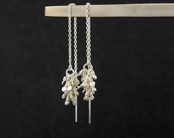 Long Silver Chain Earrings • Versatile Threader Earring • Thread Through Earrings • Everyday Dangle Earrings • Modern Earrings Gift for Her