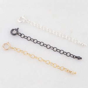 Collana Extender Chain Bracciale Extender Chain Rimovibile 14K Gold Filled Sterling Silver Oxidized Silver Adjustable Chain immagine 7