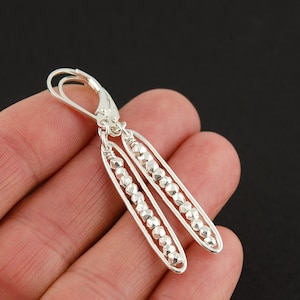 Sterling Silver Lever-back Earrings, Long Silver Dangle Earrings, Silver Bar Earrings, Sterling Silver Jewelry, Modern Silver Earrings Gift