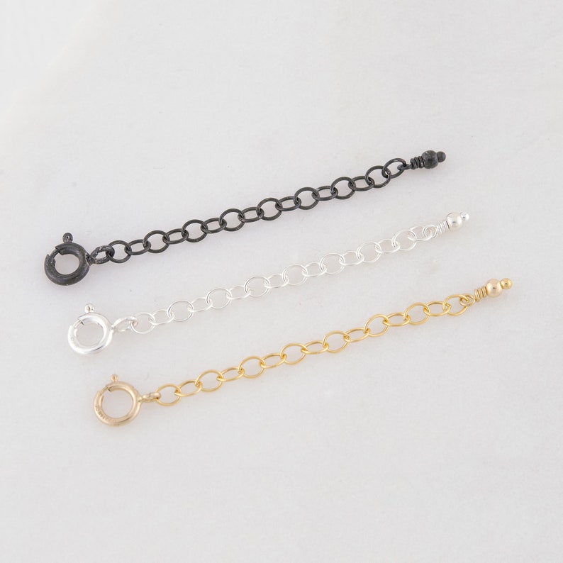 Collana Extender Chain Bracciale Extender Chain Rimovibile 14K Gold Filled Sterling Silver Oxidized Silver Adjustable Chain immagine 1