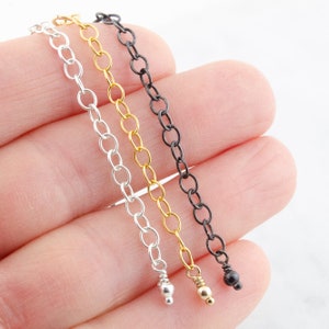 Collana Extender Chain Bracciale Extender Chain Rimovibile 14K Gold Filled Sterling Silver Oxidized Silver Adjustable Chain immagine 5