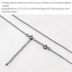 Collana Extender Chain Bracciale Extender Chain Rimovibile 14K Gold Filled Sterling Silver Oxidized Silver Adjustable Chain immagine 3