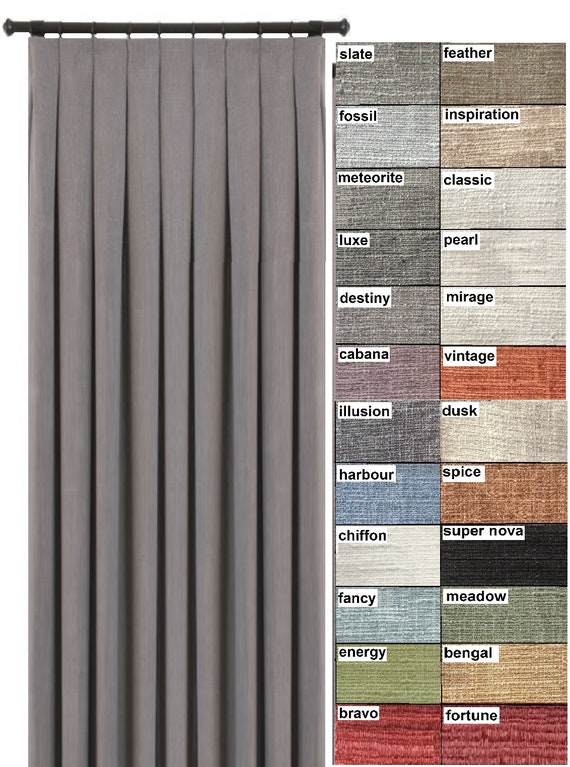 Free Shipping Inverted Pleat Drapes In Faux Linen Etsy