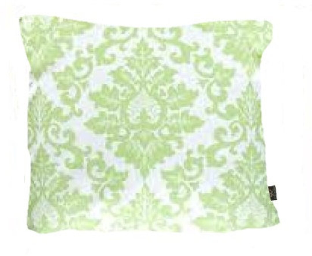 Lime Green Damask Pillow Cover Etsy