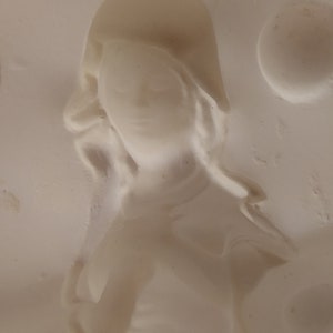 Vintage Jesu födelse, Moder Maria, Madonna, Knäböjande figurin, Gips, Keramik, Porslin, Gjutform, Julhelg