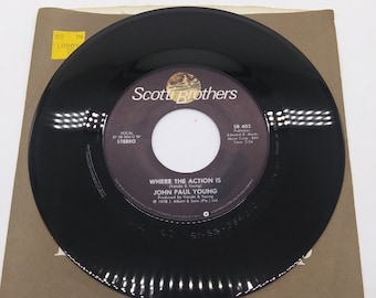 Vintage 1978 John Paul Young Vinyl Record Scotti Brothers Where the Action Is/Love Is in the Air Never Played Mint