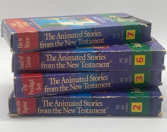 Vintage VHS Television Series Animated Stories New Testament John Baptist/Prodigal Son/Saul Tarsus/He is Risen Family Entertainment Network