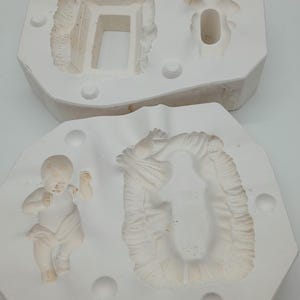 Vintage 1985 Duncan #856B Holy Family Child Baby Jesus Manger Nativity Christmas Figurine Scene Plaster Ceramic Porcelain Slip Casting Mold