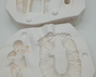 Vintage 1985 Duncan #856B Holy Family Child Baby Jesus Manger Nativity Christmas Figurine Scene Plaster Ceramic Porcelain Slip Casting Mold