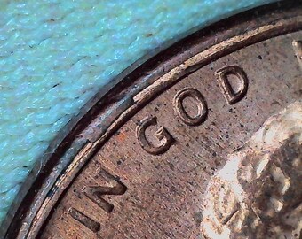 1983 Abraham Lincoln One Cent Penny Miniature Double Rim Collar Cuds Obverse Error Collectible Currency Coin