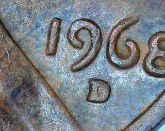 1968D Abraham Lincoln One Cent Penny RPM-003 D/D East Repunched Mint Mark Obverse Variety Collectible Currency Coin