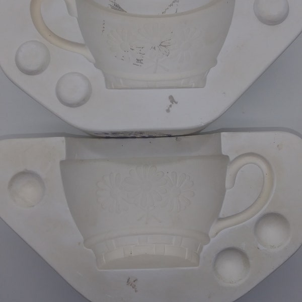 Vintage 1969 Duncan #50A Daisy Flower Tea Coffee Cup Plaster Ceramic Porcelain Slip Casting Mold Wedding Tea Party Baby Shower