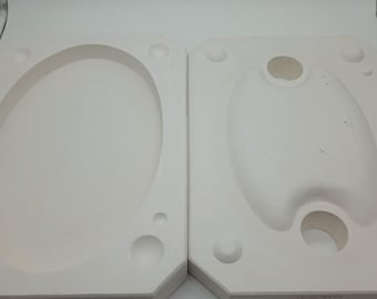 Vintage 1982 Duncan #227A Large Oval Base Serving Platter Tray Divided Snack Appetizer Hors d'oeuvre Plaster Ceramic Slip Casting Mold