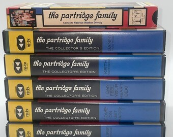 Vintage 1970's VHS Re-TV Television Series Partridge Family Danny/Keith/Laurie/Get Happy/Heartbeat/Nervous Mother Driving Set of 6 Tapes