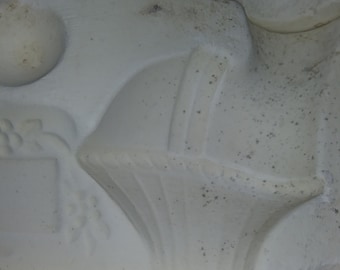 Vintage 1978 Duncan #168 Hobby Place Card Spring Flower Basket Baby Shower Easter Tea Party Plaster Ceramic Porcelain Slip Casting Mold