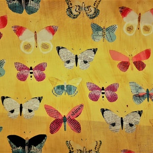 Windham Fabrics - Newspaper Butterflies, Butterfly Fabric by the Yard, Wonder