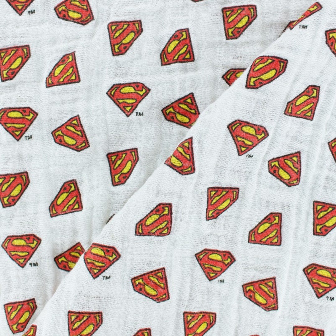Swaddling Double Gauze Baby Hug Superman Logo Cotton Fabric Etsy