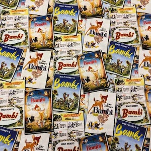 Disney Bambi, fabric by the Yard, Character Poster - Camelot Fabrics 85040308-01