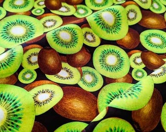 Tela estampada Kiwi: Algodón acolchado cortado a medida