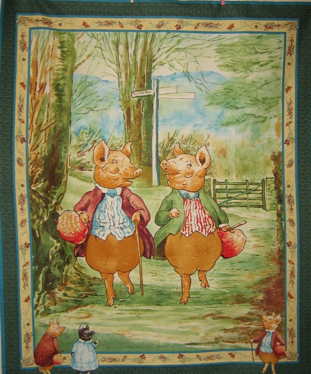 Tale of Pigling Bland Panel, Beatrix Potter Panel Quilting
