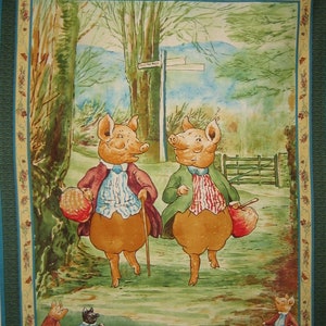 Tale of Pigling Bland Panel, Beatrix Potter Panel Quilting Treasures Out of Print Rare (42 x 35 inches )