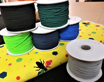 Soft 1/8" Elastic Cord: Colored Mask Elastic for Sewing