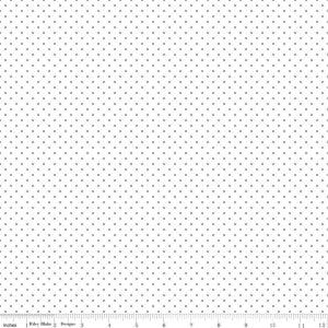 Riley Blake Swiss Dot On White Silver Sparkle SC660 100% Cotton Fabric by the Yard, Fabric by the Metre