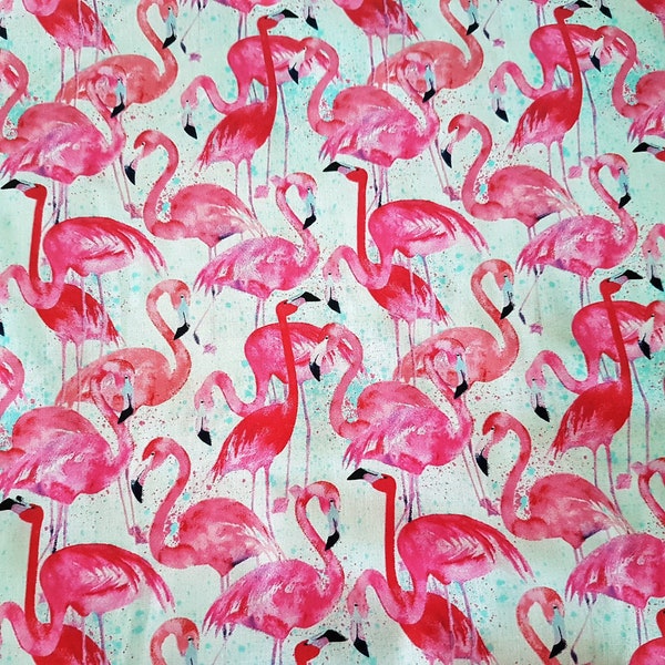 Tissu Flamingo par yard, ZoZo Designs, tissu de coton imprimé numérique, tissu au mètre