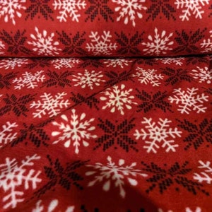 Christmas Snowflakes Anti-Pill Polar Fleece by the Yard